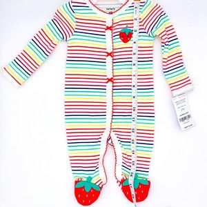 Carter's Rainbow Striped Strawberry Sleep & Play
